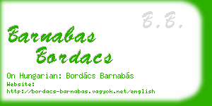 barnabas bordacs business card